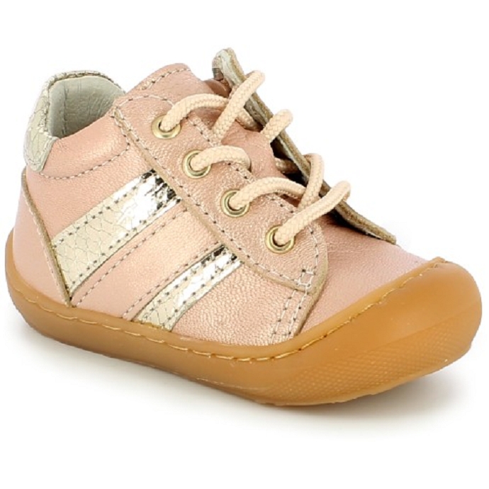 Bellamy chaussure a lacets mona zip rose