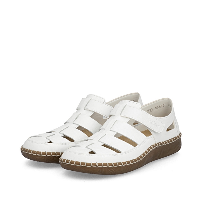 Rieker chaussure a velcro n2453.80 blanc