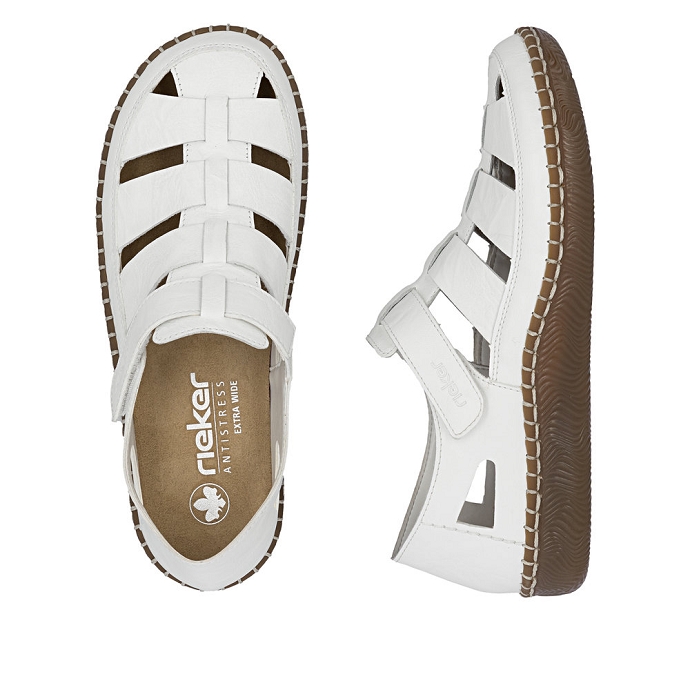 Rieker chaussure a velcro n2453.80 blanc2711501_3