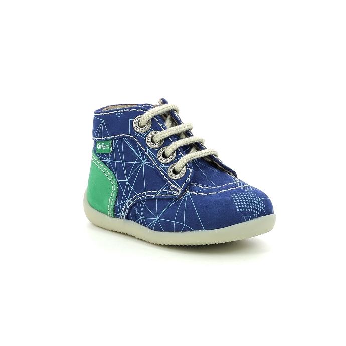 Kickers chaussure a lacets bonzip51 bleu