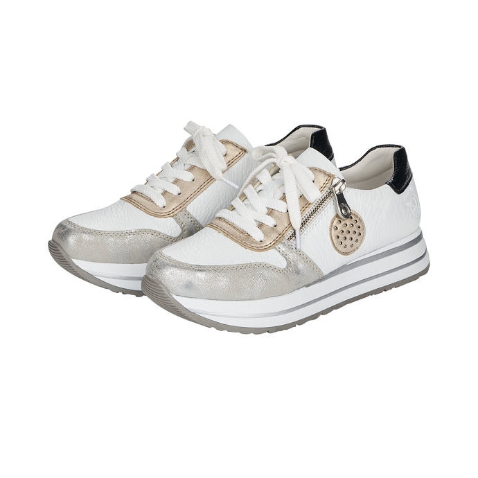 Rieker basket n3512.40 blanc multi