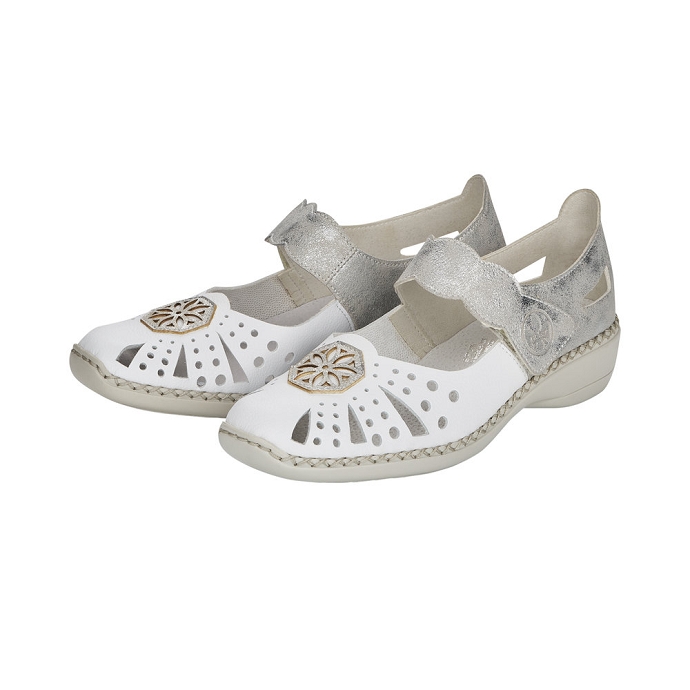 Rieker chaussure a bride 41368.80 blanc