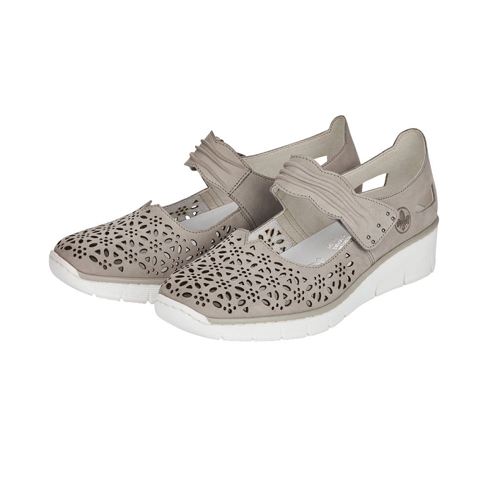 Rieker chaussure a bride 537g7.40 gris