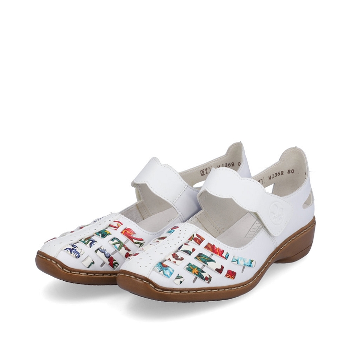 Rieker chaussure a bride 41369.80 blanc multi