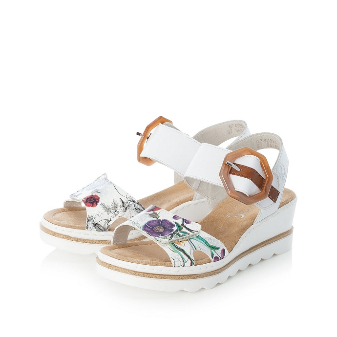 Rieker sandale 67478.90 blanc multi