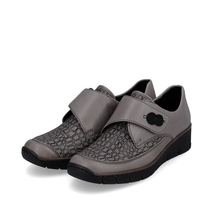 Rieker chaussure a velcro 537c0.42 gris