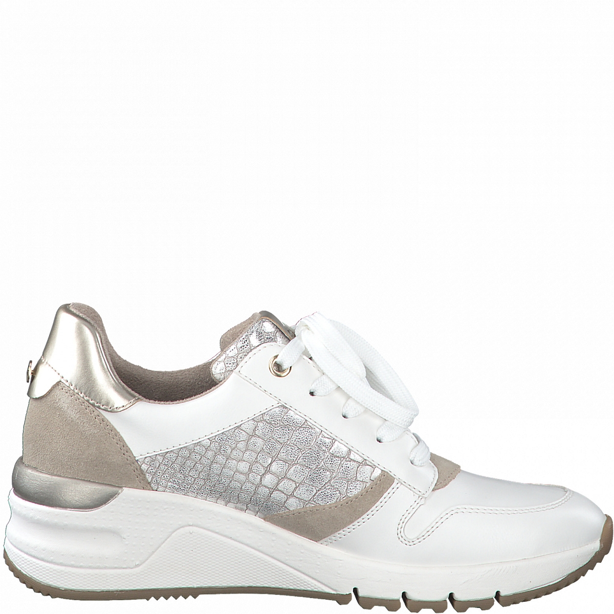 Tamaris Sneaker Donna Basse 1-23702-45 | Scarpe Ginnastica Comfort Con Soletta Intercambiabile | Design Bianco Versatile