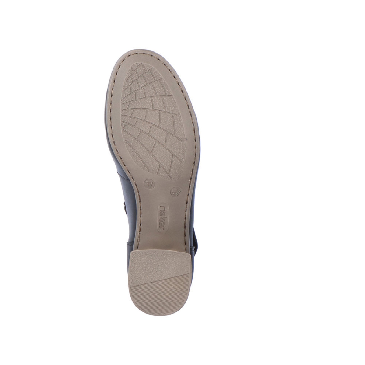 Escarpins Femme Rieker 41698 - Cuir Noir - Talon Bloc - Fermeture Velcro - Confort Assuré